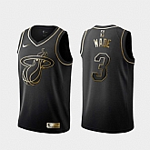 Heat 3 Dwyane Wade Black Gold Nike Swingman Jersey Dzhi,baseball caps,new era cap wholesale,wholesale hats